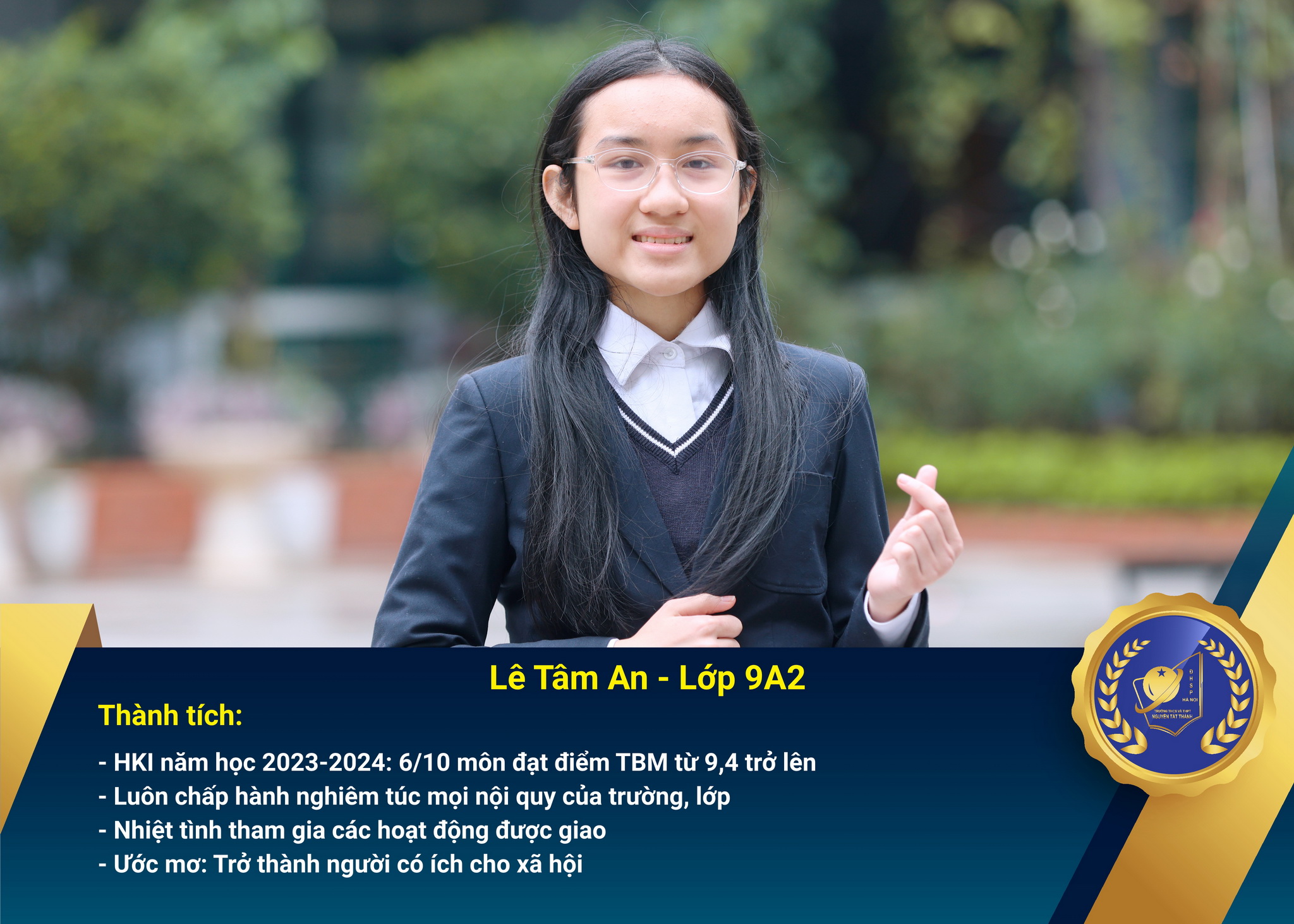 Chân dung học sinh nhận Học bổng Nguyễn Tất Thành lần thứ 48 – Khối 9 - năm học 2023 – 2024