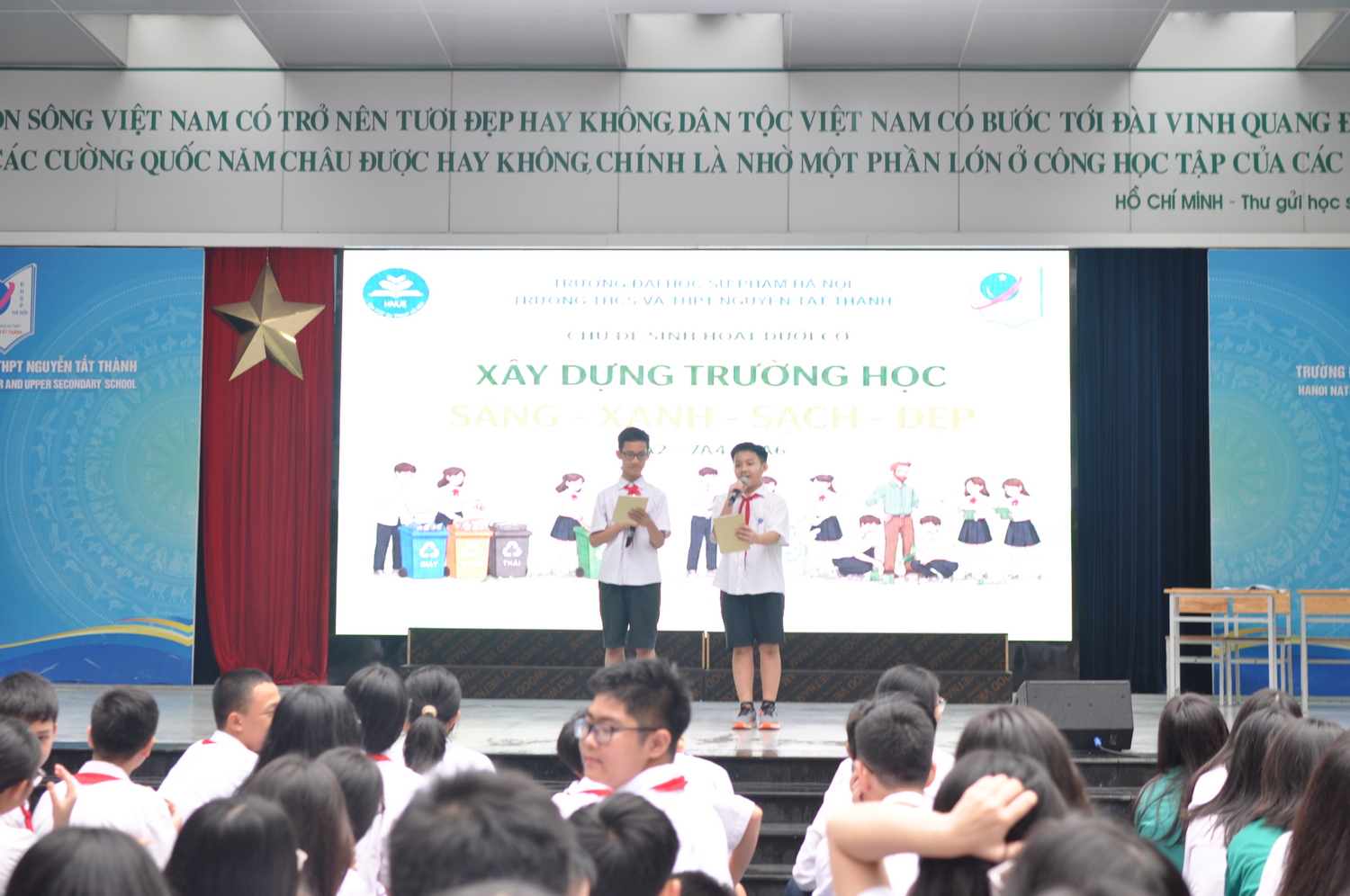 Cùng chung tay xây dựng mái trường sáng - xanh - sạch - đẹp