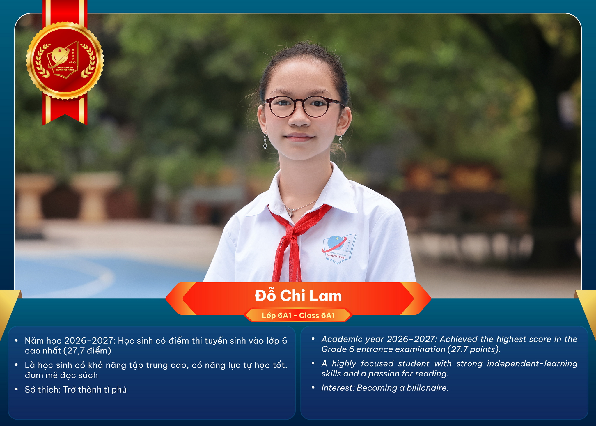 Chân dung học sinh nhận Học bổng Nguyễn Tất Thành lần thứ 56 - năm học 2026 – 2027
